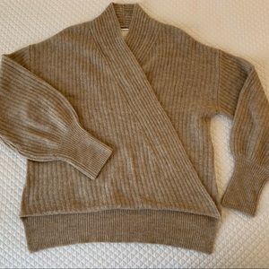 Max Studio light beige cross sweater size Large